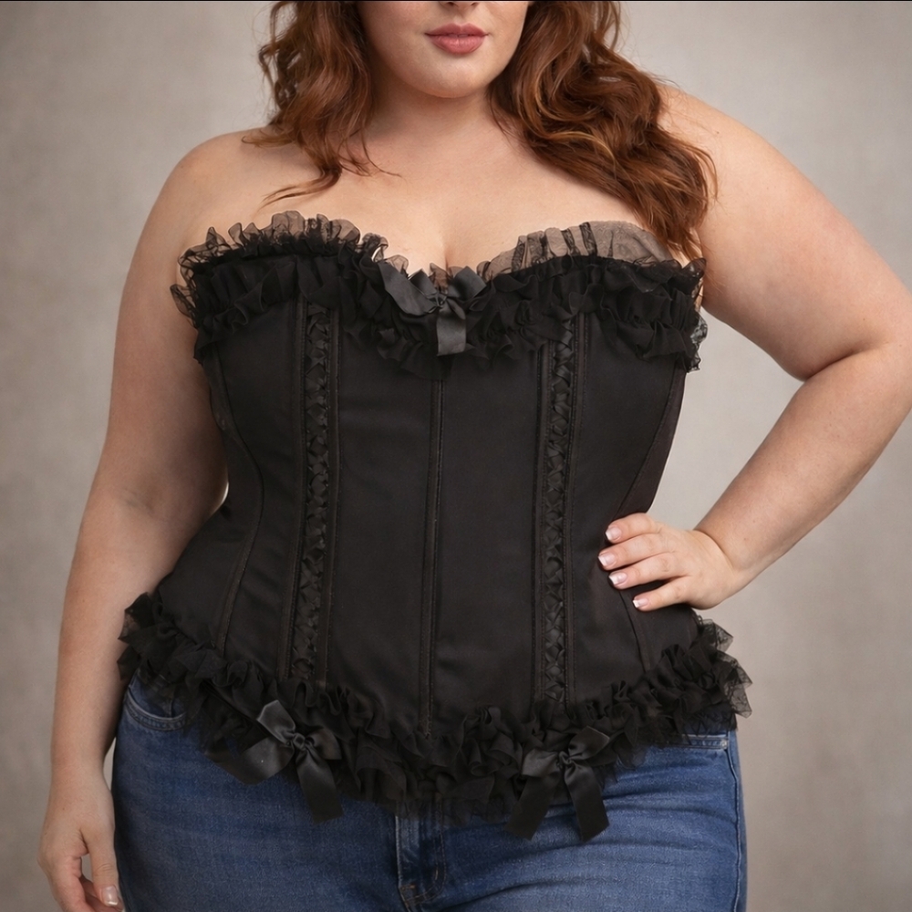 Seven until midnight plus size stretchy sexy Bustier corset lingerie top 1x / 2x